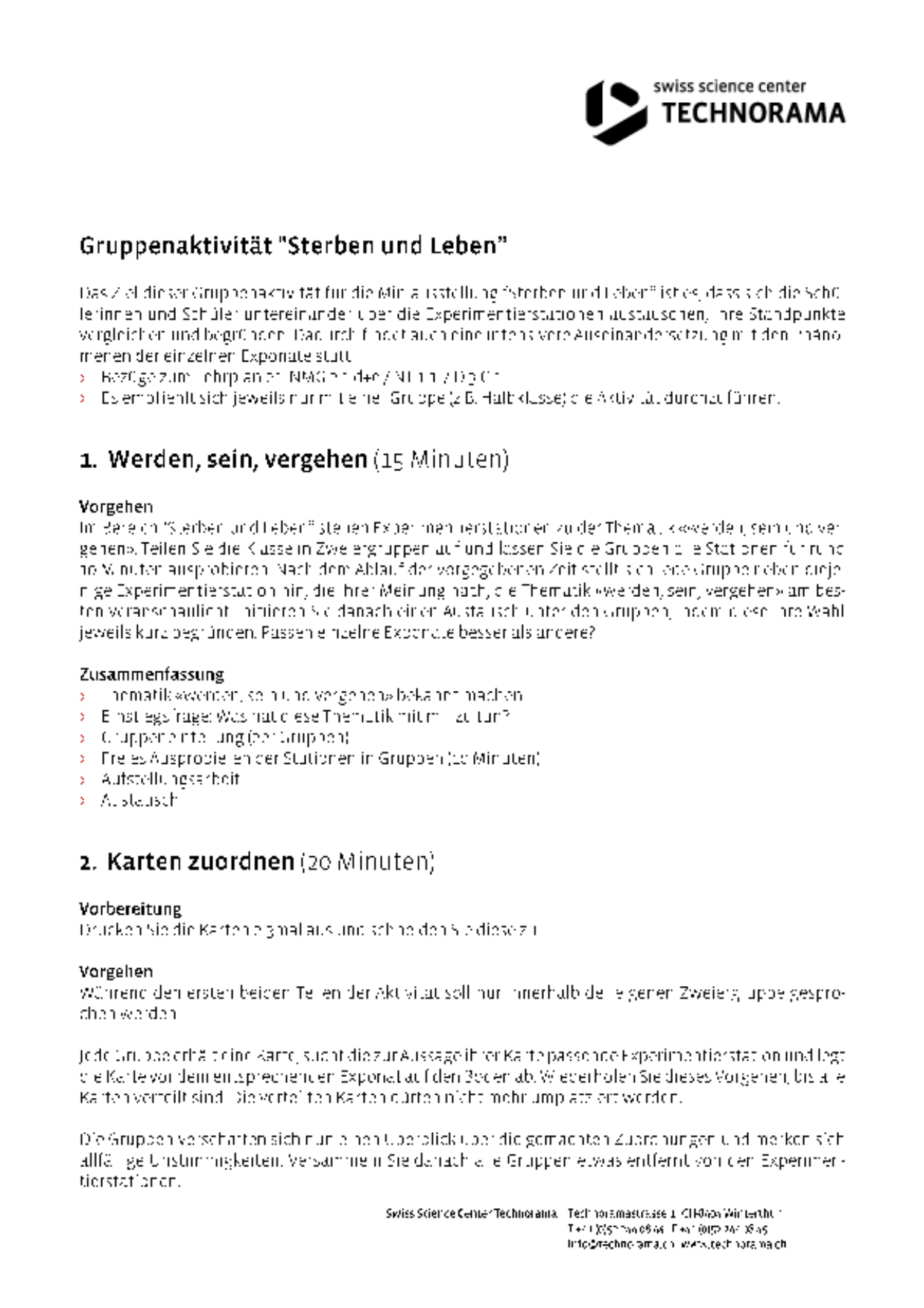 231227 Gruppenaktivität Sterben und Leben