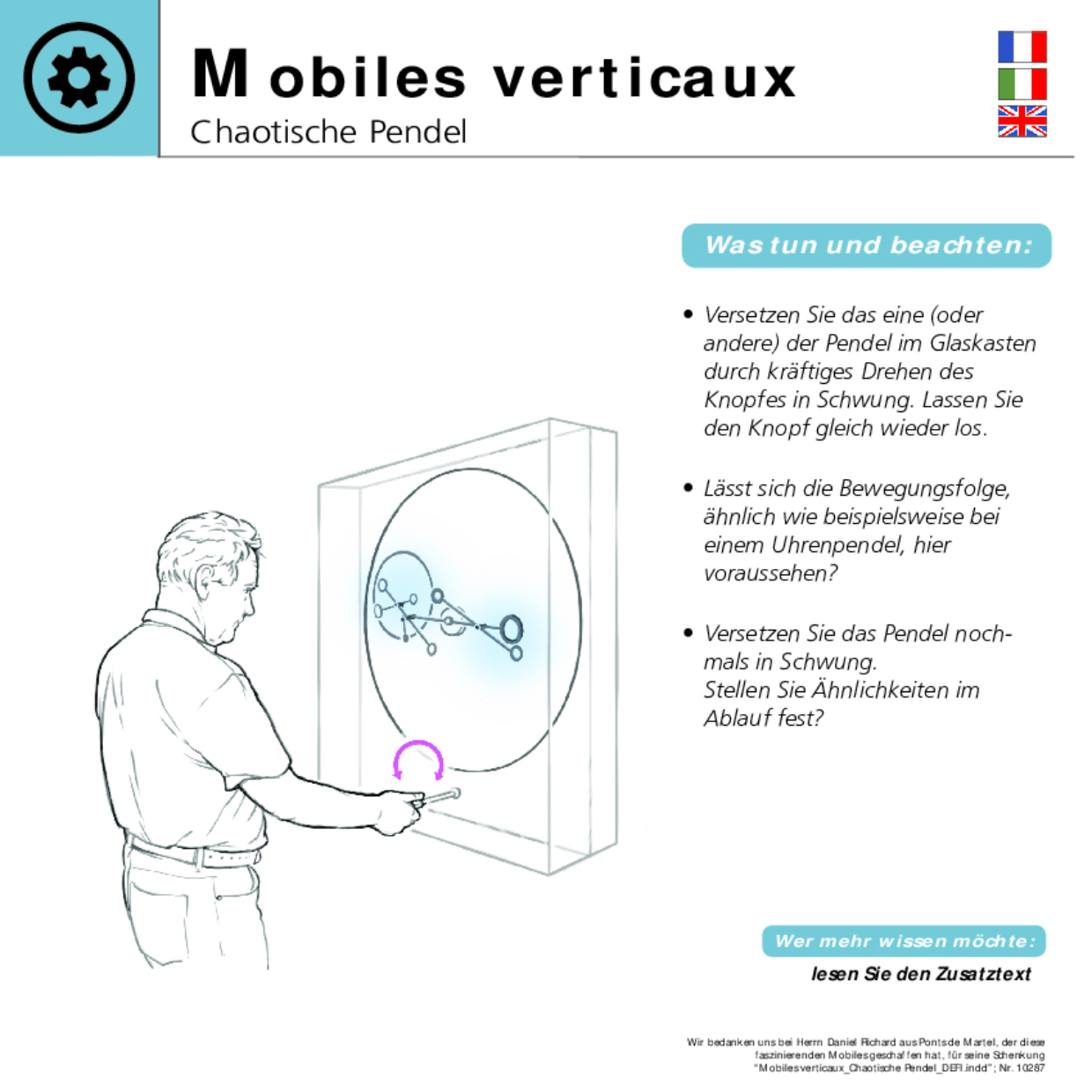 10287 Mobiles verticaux Chaotische Pendel DEFI