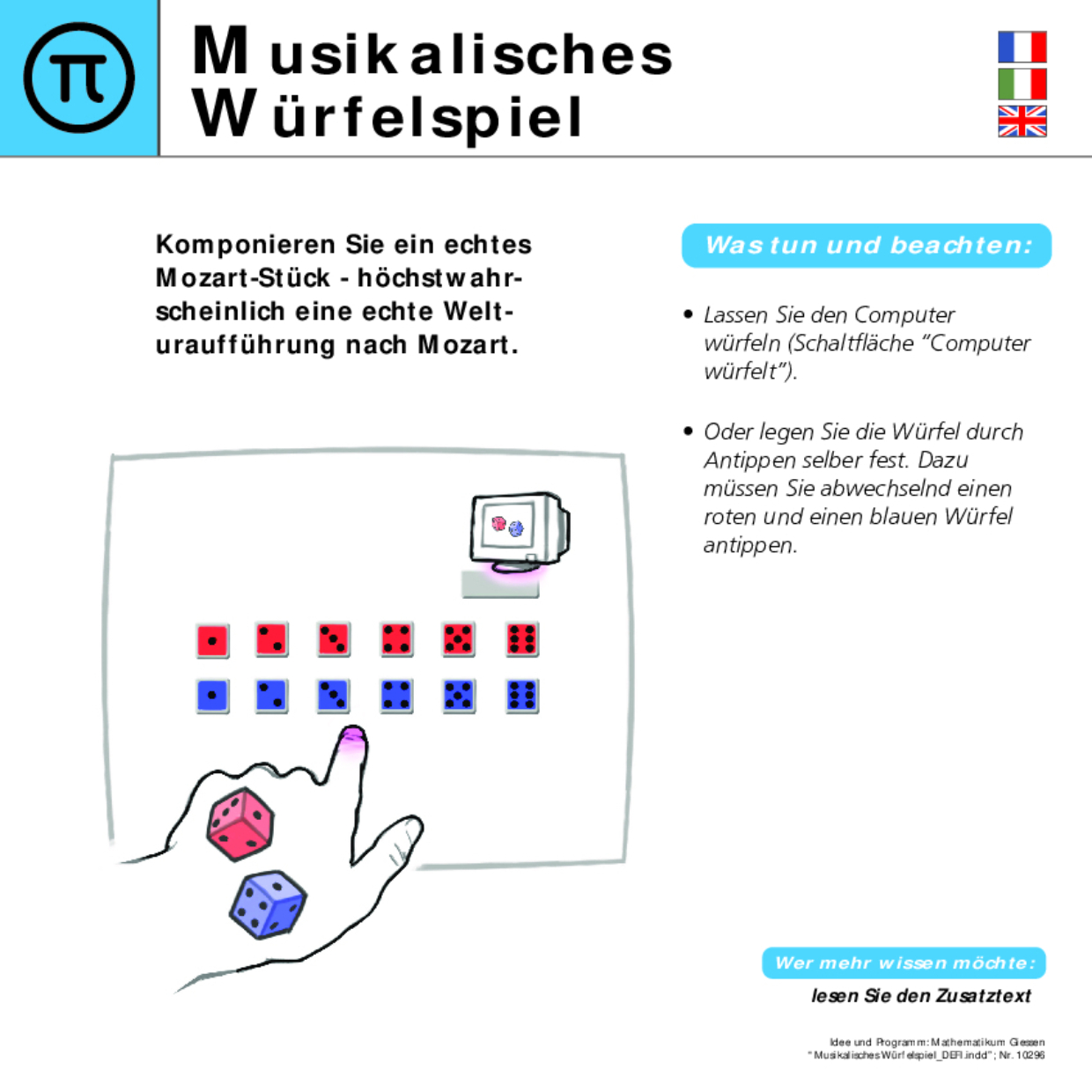 10296 Musikalisches Würfelspiel DEFI 10296 Musikalisches Würfelspiel DEFI