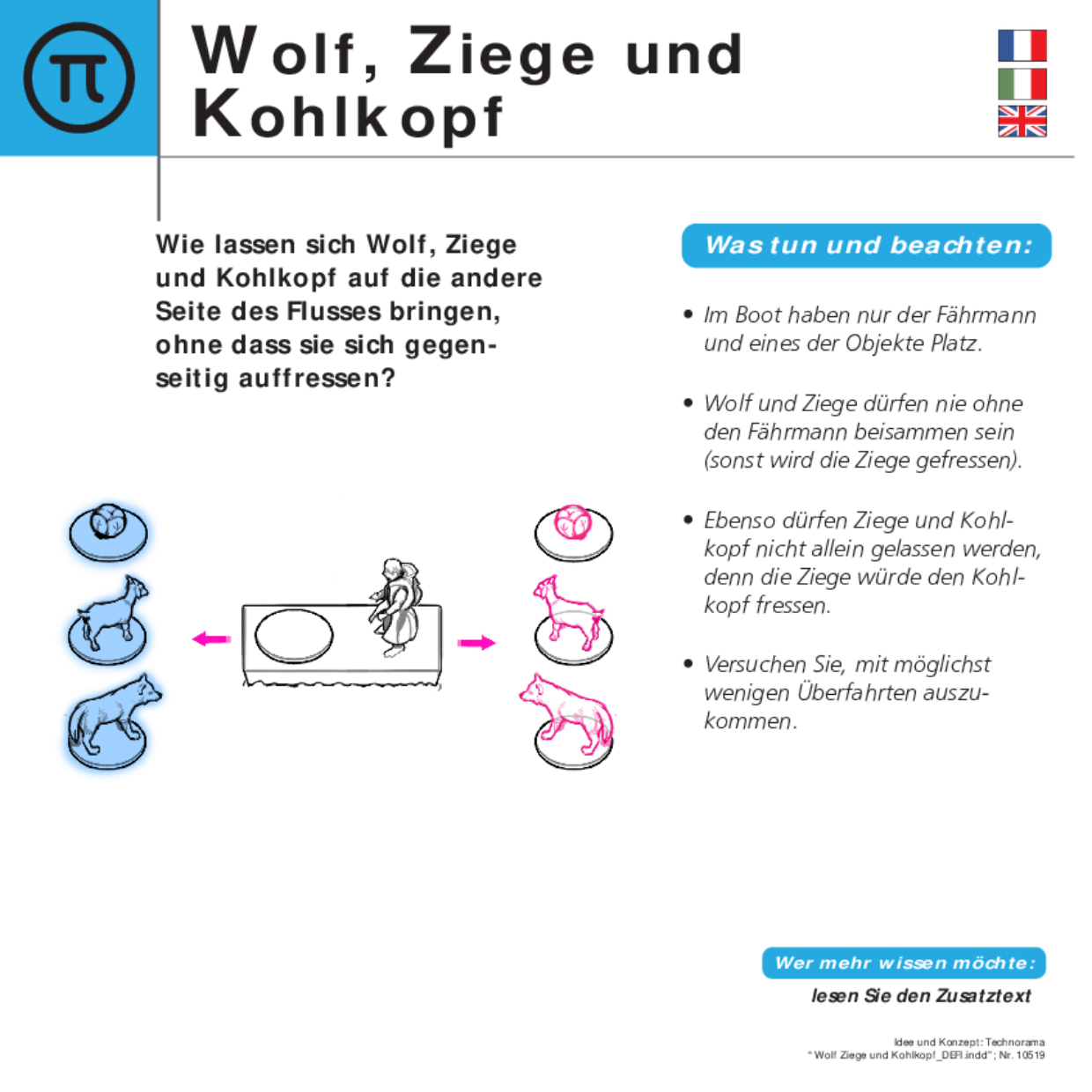 10519 Wolf Ziege und Kohlkopf DEFI 10519 Wolf Ziege und Kohlkopf DEFI
