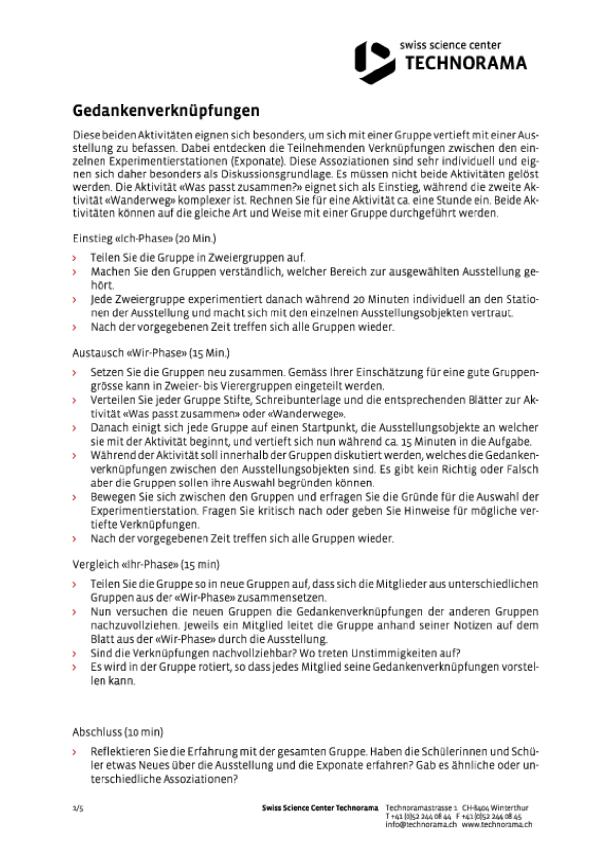 Anleitung Gedankenverknüpfungen
